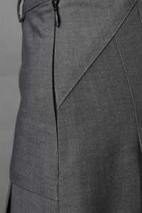 CH195 design grey pleated skirt for women's wear  supply invisible zipper pleated skirt  pleated skirt hk center detail view-6